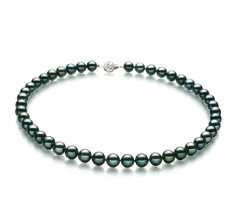 8-8.5mm AA Quality Japanese Akoya Cultured Pearl Necklace in Black