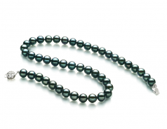 8-8.5mm AA Quality Japanese Akoya Cultured Pearl Necklace in Black