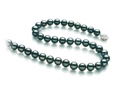 8-8.5mm AA Quality Japanese Akoya Cultured Pearl Necklace in Black