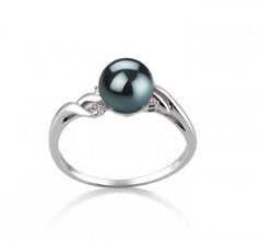 6-7mm AAA Quality Japanese Akoya Cultured Pearl Ring in Andrea Black