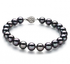 8-8.5mm AAA Quality Japanese Akoya Cultured Pearl Bracelet in Black