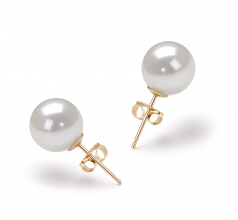 8-9mm AA Quality Japanese Akoya Cultured Pearl Earring Pair in White
