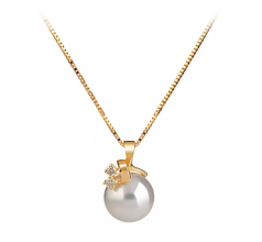 7-8mm AAA Quality Japanese Akoya Cultured Pearl Pendant in Luella White