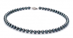 6.5-7mm AA Quality Japanese Akoya Cultured Pearl Set in Black