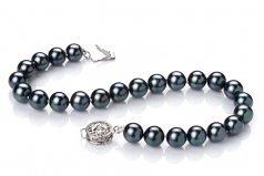 6.5-7mm AA Quality Japanese Akoya Cultured Pearl Set in Black