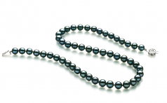 7.5-8mm AA Quality Japanese Akoya Cultured Pearl Necklace in Black