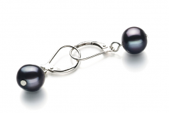 8-9mm A Quality Freshwater Cultured Pearl Earring Pair in Kaitlyn Black