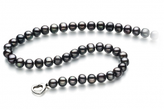 8-9mm A Quality Freshwater Cultured Pearl Necklace in Sinead Black