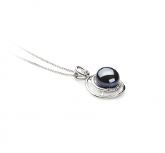 9-10mm AA Quality Freshwater Cultured Pearl Pendant in Kelly Black