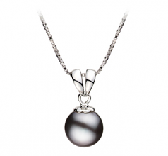 9-10mm AA Quality Freshwater Cultured Pearl Pendant in Sally Black