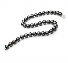 9.5-10.5mm AAA Quality Freshwater Cultured Pearl Necklace in Black