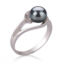 6-7mm AAA Quality Freshwater Cultured Pearl Ring in Clare Black