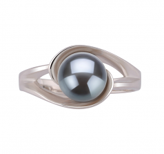 6-7mm AAA Quality Freshwater Cultured Pearl Ring in Clare Black