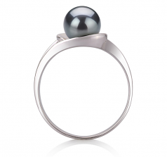 6-7mm AAA Quality Freshwater Cultured Pearl Ring in Clare Black