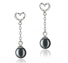 6-7mm AAAA Quality Freshwater Cultured Pearl Earring Pair in Hedda Black