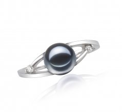 6-7mm AAAA Quality Freshwater Cultured Pearl Ring in Tanya Black