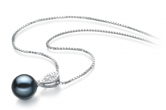 7-8mm AAAA Quality Freshwater Cultured Pearl Pendant in Daria Black