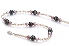 3-8mm A Quality Freshwater Cultured Pearl Necklace in Ida Multicolour