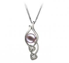 7-8mm AA Quality Freshwater Cultured Pearl Pendant in Eudora Lavender