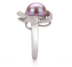 9-10mm AA Quality Freshwater Cultured Pearl Ring in Fiona Lavender