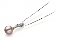 9-10mm AAA Quality Freshwater Cultured Pearl Pendant in Clementina Lavender