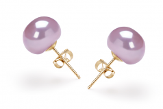 9-9.5mm AAA Quality Freshwater Cultured Pearl Earring Pair in Lavender