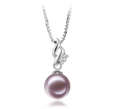 7-8mm AAAA Quality Freshwater Cultured Pearl Pendant in Zalina Lavender