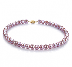 8.5-9.5mm AAAA Quality Freshwater Cultured Pearl Necklace in Lavender
