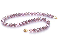 8.5-9.5mm AAAA Quality Freshwater Cultured Pearl Necklace in Lavender