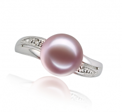 9-10mm AAAA Quality Freshwater Cultured Pearl Ring in Caroline Lavender