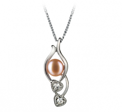 7-8mm AA Quality Freshwater Cultured Pearl Pendant in Eudora Pink