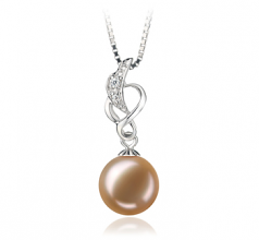 9-10mm AA Quality Freshwater Cultured Pearl Pendant in Naomi Pink