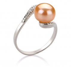 9-10mm AA Quality Freshwater Cultured Pearl Ring in Chantel Pink
