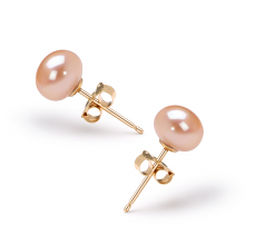 5.5-6mm AAA Quality Freshwater Cultured Pearl Earring Pair in Pink