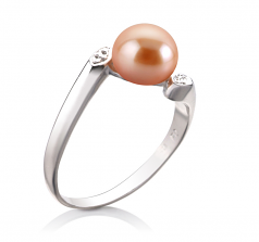 6-7mm AAA Quality Freshwater Cultured Pearl Ring in Dana Pink