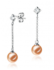6-7mm AAAA Quality Freshwater Cultured Pearl Earring Pair in Ingrid Pink