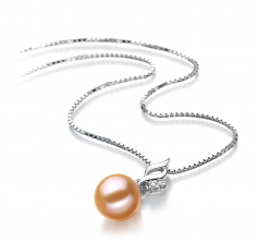 7-8mm AAAA Quality Freshwater Cultured Pearl Pendant in Zalina Pink