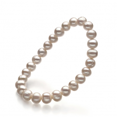 6-7mm A Quality Freshwater Cultured Pearl Bracelet in Bliss White