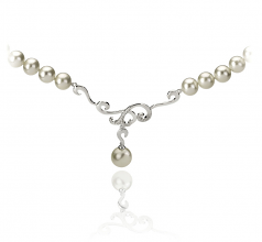 6-10mm AA Quality Freshwater Cultured Pearl Necklace in Almira White