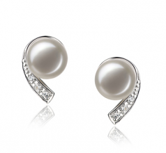 7-8mm AA Quality Freshwater Cultured Pearl Earring Pair in Claudia White