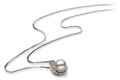 7-8mm AA Quality Freshwater Cultured Pearl Pendant in Claudia White