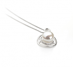 9-10mm AA Quality Freshwater Cultured Pearl Pendant in Kelly White