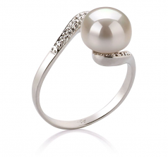 9-10mm AA Quality Freshwater Cultured Pearl Ring in Chantel White