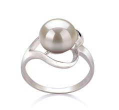 9-10mm AA Quality Freshwater Cultured Pearl Ring in Sadie White