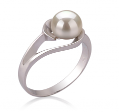 6-7mm AAA Quality Freshwater Cultured Pearl Ring in Clare White