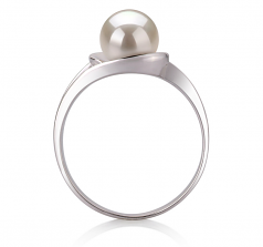 6-7mm AAA Quality Freshwater Cultured Pearl Ring in Clare White