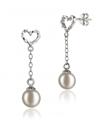 6-7mm AAAA Quality Freshwater Cultured Pearl Earring Pair in Hedda White