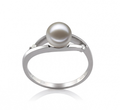 6-7mm AAAA Quality Freshwater Cultured Pearl Ring in Tanya White