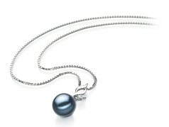 7-8mm AA Quality Japanese Akoya Cultured Pearl Pendant in Zalina Black