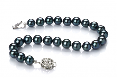 6.5-7mm AAA Quality Japanese Akoya Cultured Pearl Bracelet in Black